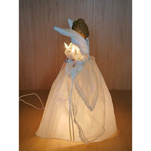 12 Inch Light Up Christmas Angel Tree Topper Beautiful Holiday Tree Decoration - Picture 4 of 16